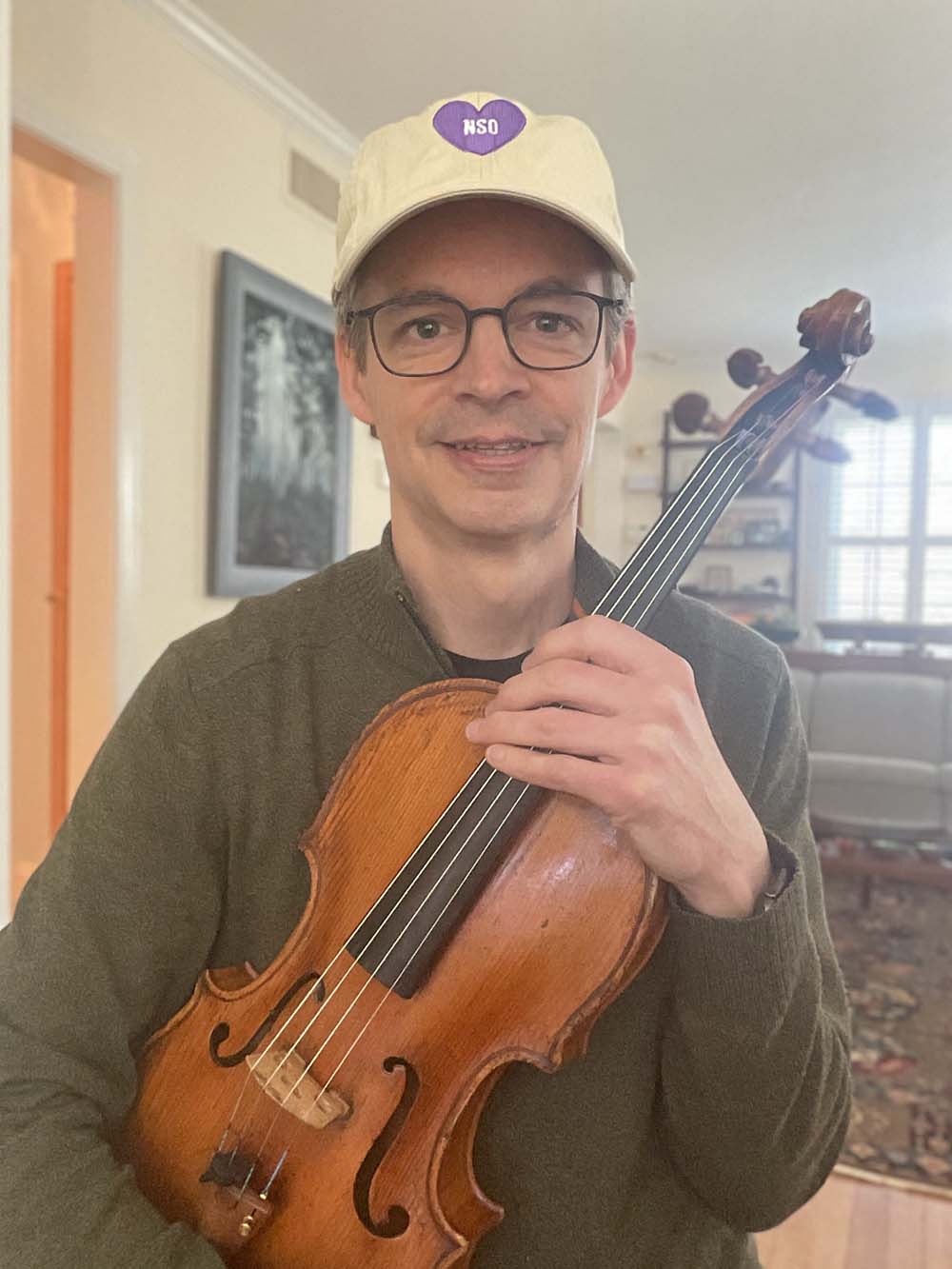 Organic dad hat with embroidered NSO Purple Heart