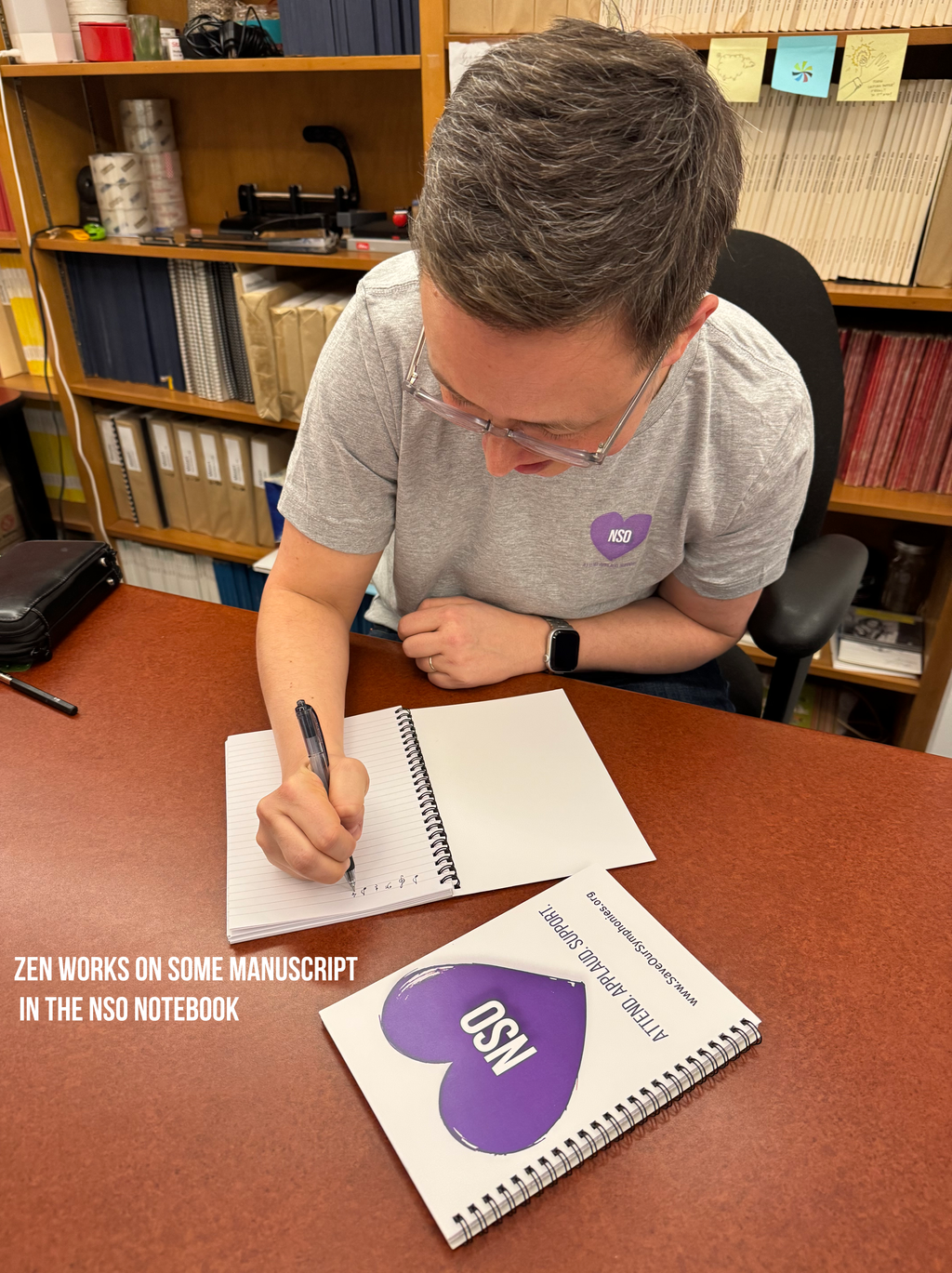 Ruled Line NSO Purple Heart Spiral Notebook